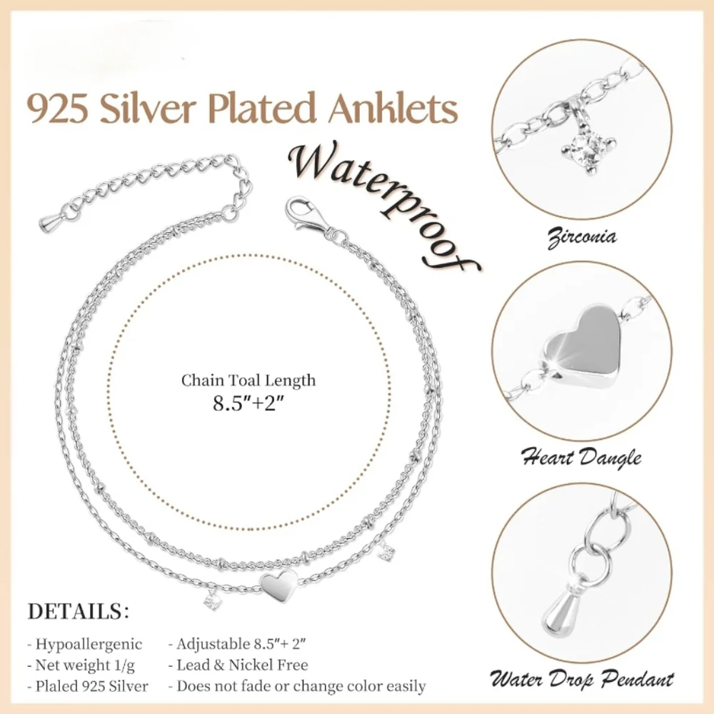 Sliver Ankle bracelet - Picture 3 of 3